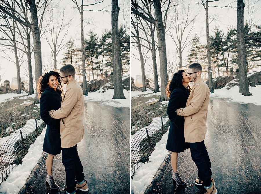 Snowy Central Park Engagement Session by Tamara GIbson www.tamara-gibson.com