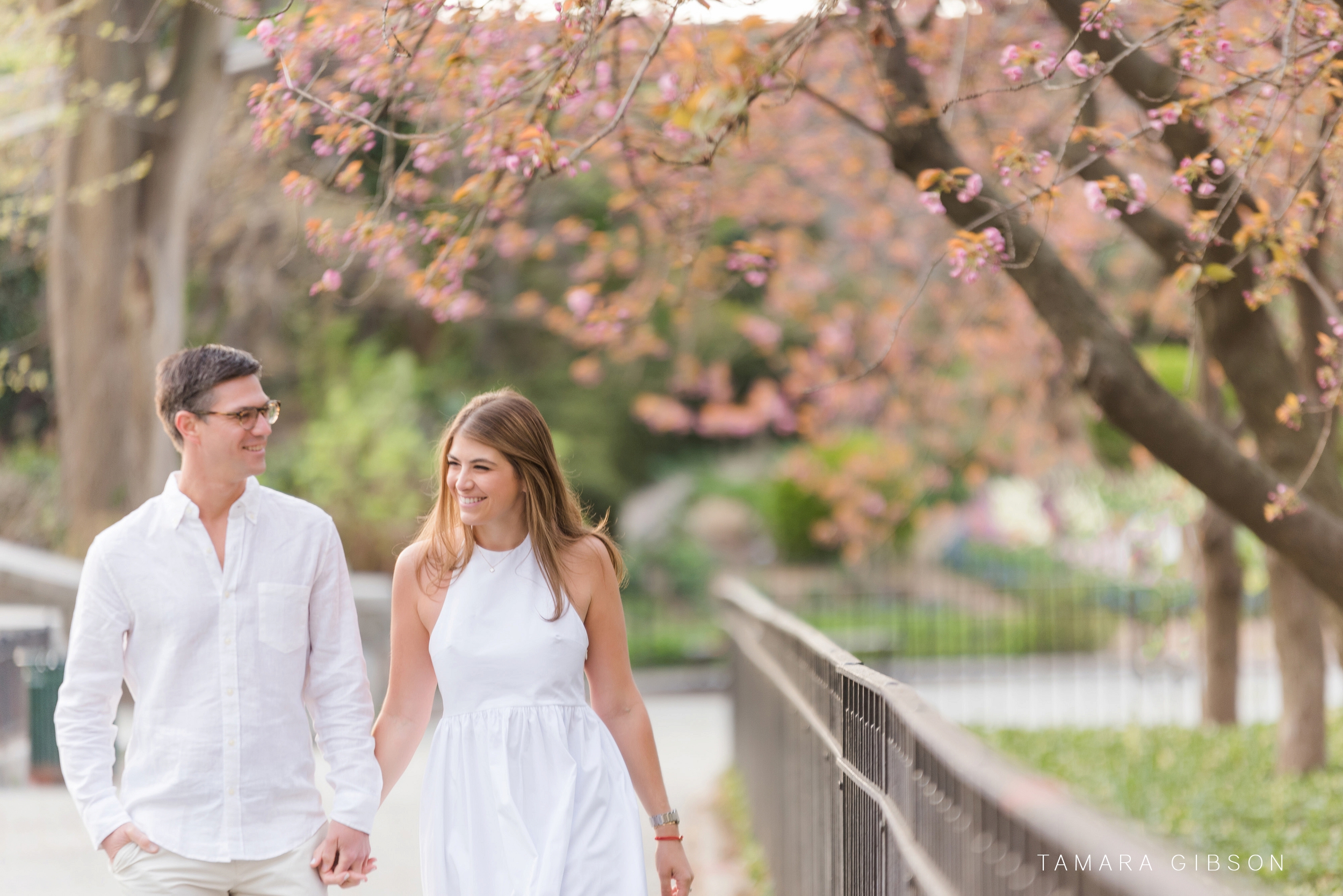 Couple walking at NYC Engagement Session
