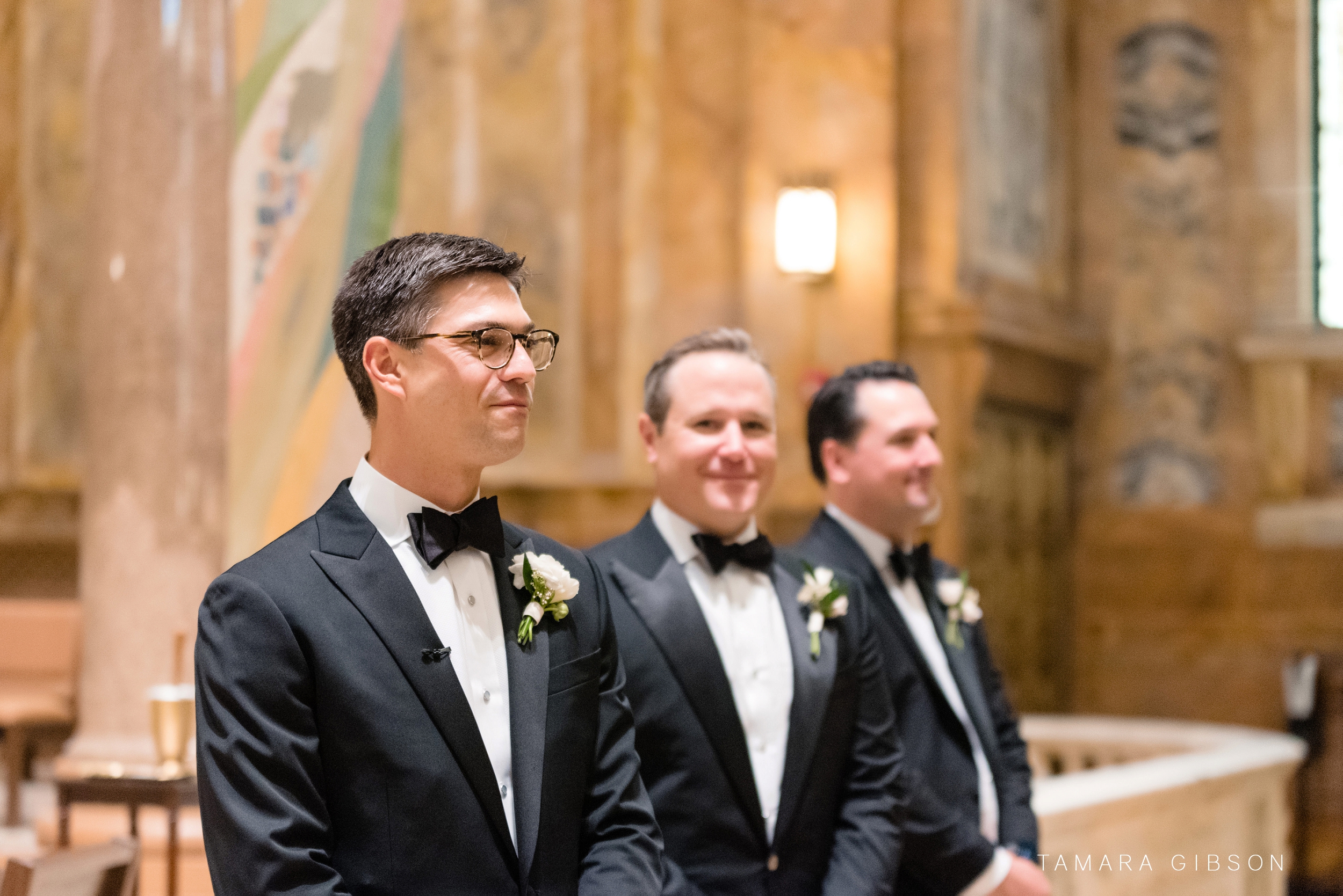 Groom and best men during NYC wedding