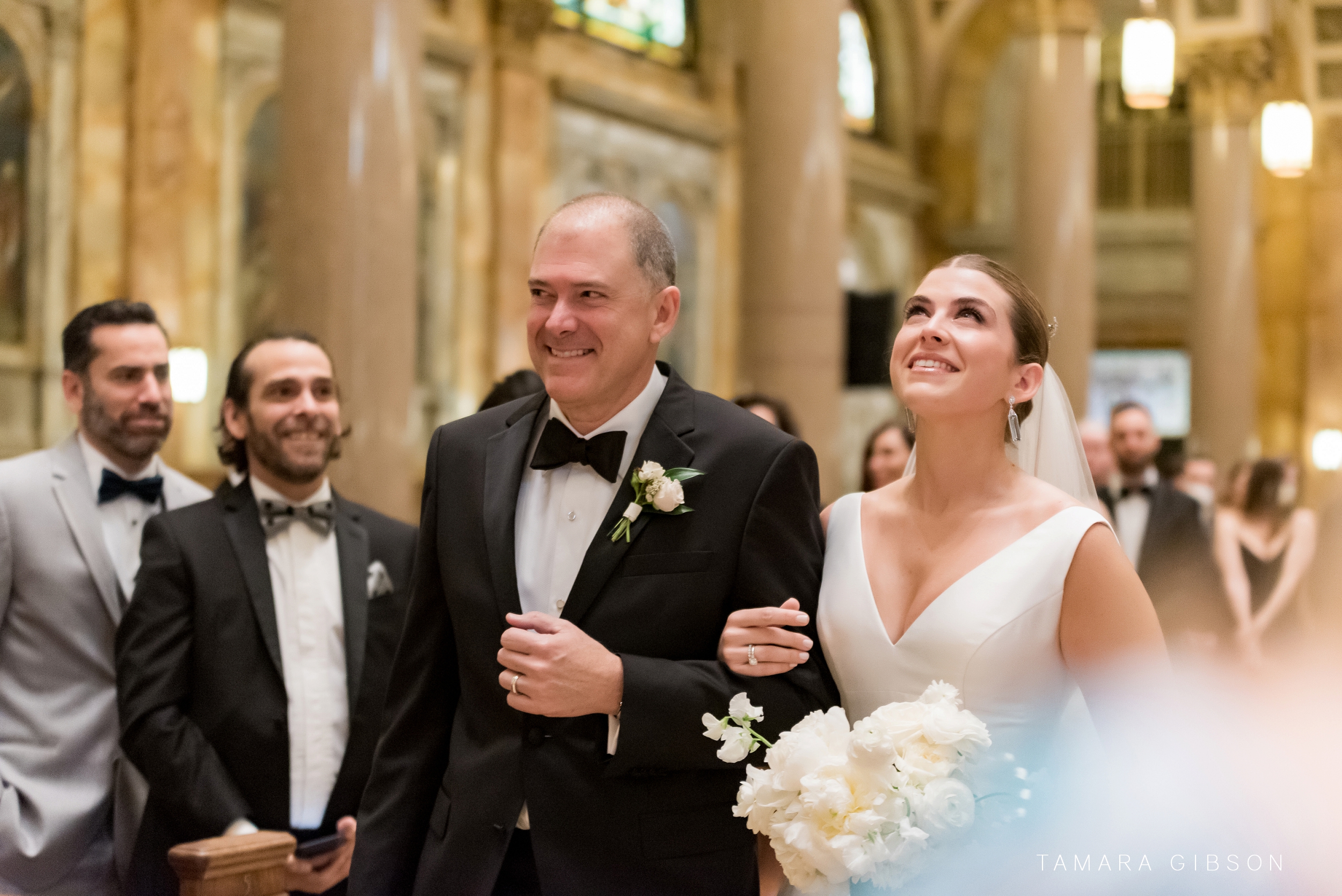Father walking Victoria down the aisle during NYC wedding