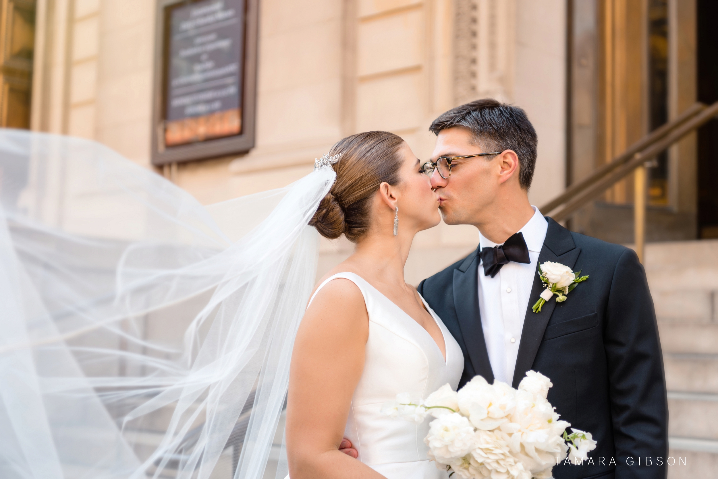 Thomas and Victoria outside St. Ignatius of Loyola Church during NYC Wedding
